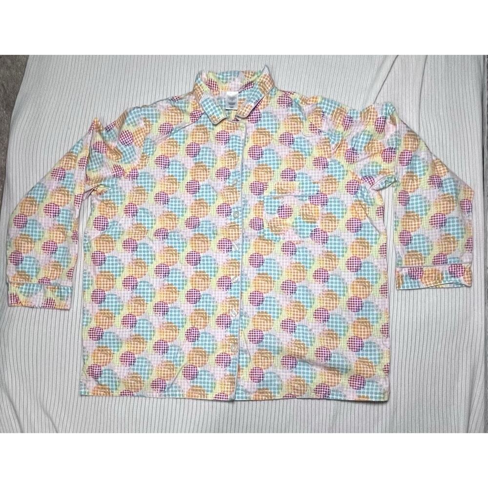 Classic Elements Woman 1X 100% Cotton Pajamas L/S Top Pants Pastel Dots NWOT